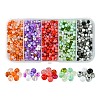 90G 5 Style Opaque & Transparent Inside Colours 3/0 Glass Seed Beads SEED-FS0001-15B-1