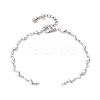 304 Stainless Steel Wave Link Chain Bracelet Making AJEW-JB01303-02-1