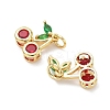 Brass Micro Pave Cubic Zirconia Charms KK-Z134-07G-2