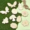60Pcs 10 Style Spring theme Butterfly/Ladybird/Flower Unfinished Wood Pieces DIY-CJC0012-01-5