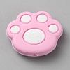 Cat Paw Print Food Grade Eco-Friendly Silicone Focal Beads SIL-WH0012-040I-1
