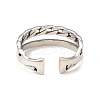Non-Tarnish 304 Stainless Steel Double Line Open Cuff Ring for Women RJEW-I096-13P-3