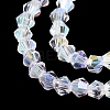 AB Color Plated Transparent Glass Beads Strands GLAA-G127-01-01H-4
