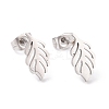 Non-Tarnish 304 Stainless Steel Leaf Stud Earrings for Women EJEW-G328-03P-1