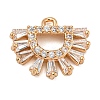Brass Micro Pave Clear Cubic Zirconia Pendants ZIRC-U003-01G-07-1