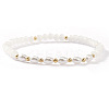 Fashion Natural Freshwater Pearl & Brass & Glass Beaded Stretch Bracelets for Women LS-SF7008-3-1
