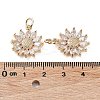 Rack Plating Brass Clear Cubic Zirconia Pendants KK-B078-01G14-3
