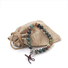 Natural Round Indian Agate Stretch Bracelets BJEW-JB03845-04-3