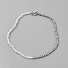 Alloy & Imitation Pearl Round Beaded Necklaces BJEW-WH0041-29P-1