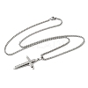201 Stainless Steel Crystal Rhinestone Religion Cross Pendant Necklaces LS-NJEW-H065-11P-2