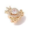 Golden Brass Micro Pave Cubic Zirconia Beads KK-B100-036G-01-2