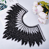 Polyester Glitter Computerized Embroidery Collar Trim DIY-WH20002-206A-3