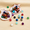 225Pcs 15 Style Natural Agate Round Beads G-TA0001-36-5
