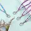 4Pcs 4 Colors Handmade Polymer Clay Bead Name Card Lanyard NJEW-SW00041-3