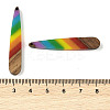 Pride Rainbow Theme Resin & Walnut Wood Pendants WOOD-K012-05A-3