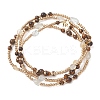 Round Natural Tiger Eye & Nuggets Topaz Beaded Wrap Long Necklaces NJEW-JN05907-01-2