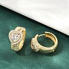 Brass Clear Cubic Zirconia Hoop Earrings EJEW-Q016-03G-4