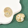 Brass Micro Pave Clear Cubic Zirconia Stud Earrings LS-EJEW-A151-02A-G-2