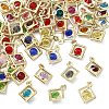 60Pcs Rack Plating Eco-Friendly Iron Rhinestone Pendants IFIN-YW0003-93-1