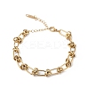 Ion Plating(IP) 304 Stainless Steel Oval & Knot Link Chain Bracelets for Men Women BJEW-G669-17G-1