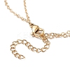Glass Butterfly & Natural Pearl Pendants Double Layer Necklace with Clear Cubic Zirconia NJEW-TA00043-04-7