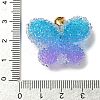Transparent Resin Dotted Rhinetone Pendants RESI-N040-02G-02-RS-3