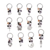 12Pcs Mixed Stone Keychains KEYC-JKC01306-2
