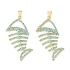 Brass Micro Pave Sky Blue Cubic Zirconia Pendants CU-CBA6938-05G-01-1