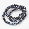 Electroplate Transparent Glass Beads Strands EGLA-A034-T4mm-P11-2