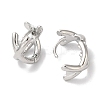 Crossing Double Band Brass Hoop Earrings for Women EJEW-U008-06P-2