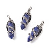 Natural & Synthetic Mixed Gemstone Pointed Pendants G-C051-01-2