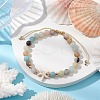 Natural Flower Amazonite Round Beaded Braided Bead Bracelets BJEW-JB10692-01-2