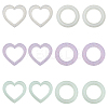 12Pcs 6 Style Heart/Ring Glitter Silicone Beads SIL-CA0002-82-1