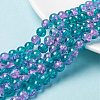 Spray Painted Crackle Glass Beads Strands CCG-Q002-8mm-06-1