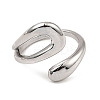 Rack Plating Brass Hollow Teardrop Open Cuff Rings RJEW-D009-01P-2