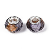 Transparent Resin Rondelle European Beads RESI-N044-01L-2