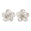 Flower Iron Stud Earrings EJEW-L096-003P-2