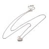 925 Sterling Silver Micro Pave Clear Cubic Zirconia Heart Pendant Necklaces for Women NJEW-D316-04P-4