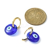 Blue Lampwork Evil Eye Dangle Hoop Earrings EJEW-JE05276-02-3