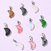 10Pcs Moon Natural & Synthetic Mixed Gemstone Pendants G-YW0002-21-2