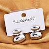 304 Stainless Steel Oval Stud Earrings EJEW-M073-08P-1