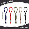 Umbrella Cord Polyester & Spandex Rope Keychain Carabiner HJEW-UN00092-3