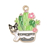Small Potted Plant with Dog Alloy Enamel Pendants X-ENAM-I083-01KCG-06-1