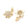 Brass Micro Pave Clear Cubic Zirconia Pendants ZIRC-P099-03G-2
