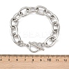 304 Stainless Steel Cable Chain Bracelets for Women BJEW-C129-08B-P-3