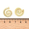 Vortex Spiral Brass Micro Pave Clear Cubic Zirconia Stud Earrings EJEW-L305-05G-02-5