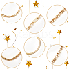 6Pcs 6 Style Brass Twist Rope & Figaro & Paperclip & Curb Chain Bracelets Set for Women BJEW-AN0001-10-3
