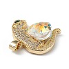 Real 18K Gold Plated Rack Plating Brass Micro Pave Clear Cubic Zirconia Pendants KK-C015-13G-13-2