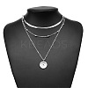 Alloy Flower Coin Pendant 3 Layered Necklaces for Women FS-WGE6B44-02-1