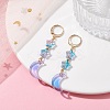 4 Pairs 4 Color Moon & Star Glass Dangle Leverback Earrings EJEW-JE05605-4